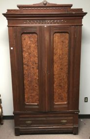 Antique Victorian Mahogany Double Door Armoire