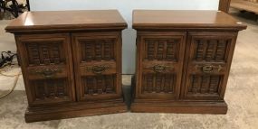 Pair of Vintage Oak Night Stands