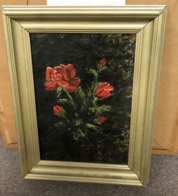 Willy Gisin Original Floral Oil on Masonite