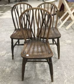 Three Antique Windsor Style Chairs