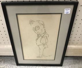 Vintage Drawing of Man Print