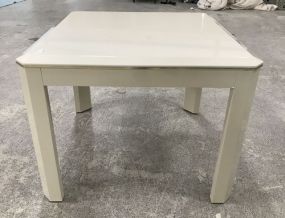 White Lacquered Square Lamp Table