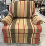 Striped Upholstered Arm Chair