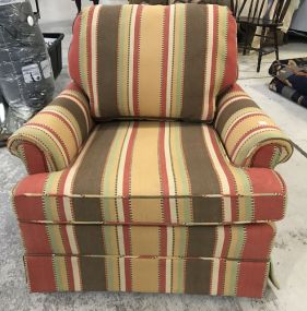 Striped Upholstered Arm Chair