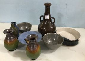 Group of Pottery Vases and Bowls