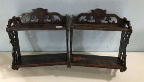 Two Wood Display Wall Racks