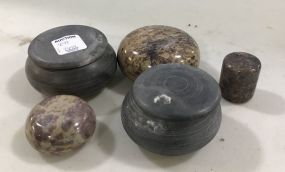 Group of Stone Trinket Boxes
