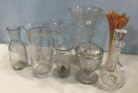 Group of Clear Glass Vases