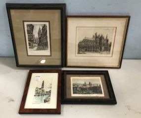 Four Vintage Signed Prints