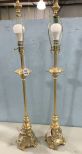 Pair of Gold Gilt Tole Lamps