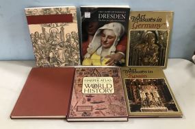 Group of Art Books, Atlas, and History