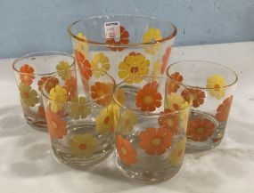 Colony Sunflower Ice Bucket and Glasses