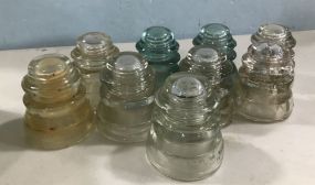 Nine Glass Telephone Pole Insulators