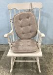 Modern Primitive Style Painted White Rocker