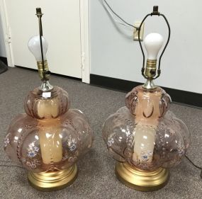 Pair of Art Glass Table Lamps