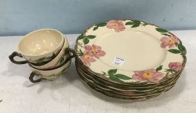 Franciscan Earthenware Desert Rose Plates and Cups