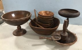 Group of Wood Serving Pieces