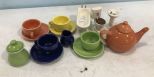 Pottery Mini Cups, Saucers, and Pitchers