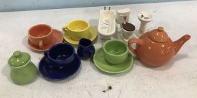 Pottery Mini Cups, Saucers, and Pitchers