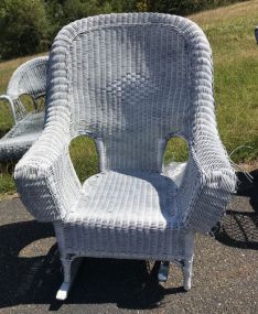 White Wicker Rocker