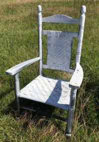 Painted White Wood Rocker