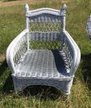 White Wicker Arm Chair