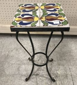 Small Tile Top Iron Stand
