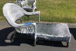 White Wicker Lounger