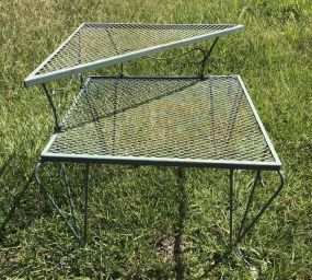 Wrought Iron Two Tier Patio Table