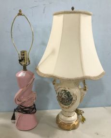 Two Porcelain Vintage Lamps