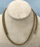 Marked 14K Gold Rope Necklace