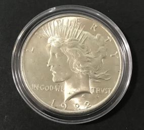 1922 Peace Liberty Silver Coin