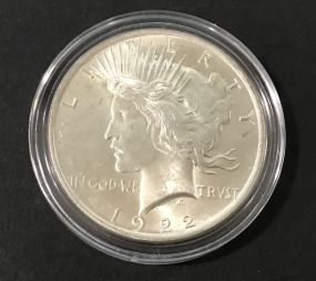 1922 Peace Liberty Silver Coin