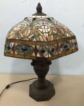 Antique Reproduction Tiffany Style Slag Glass Table Lamp