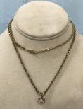 Marked 10K Gold Necklace with 3/4 Karat Diamond Pendant