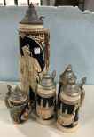 Collection of Five German Beer Steins