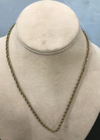 Marked 14K Gold Rope Necklace