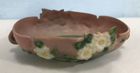 Roseville Pottery White Rose Console Bowl