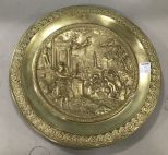 Vintage Brass Embossed Decor Plaque