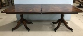 Crotched Mahogany Double Pedestal Dining Table