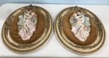 Pair of Porcelain Gent and Lady Oval Wall Plaques