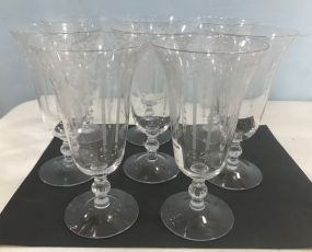 Eight Fostoria Crystal Wine Glasses