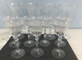Eleven Fostoria Crystal Wine Glasses