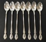 Seven Gorham Sterling Iced Tea Spoons