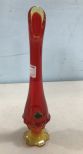 Red Fenton Art Glass Vase