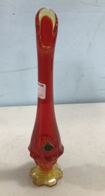 Red Fenton Art Glass Vase