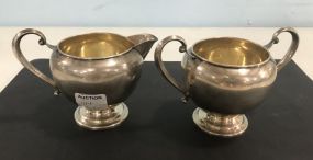 Sterling Creamer and Sugar Footed