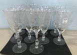 10 Rose Point Crystal Stemware