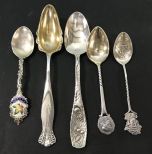 Five Sterling Silver Spoons