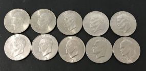Ten Liberty Eisenhower One Dollar Coins
